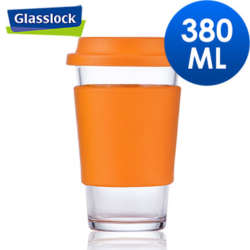 Glasslock馬卡龍強化玻璃微波隨行杯 (橘)