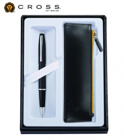高仕 CROSS 凱樂鋼珠筆 + 筆袋禮盒 有亮鉻.碳黑.霧銀 CR0115-14S