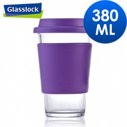 Glasslock馬卡龍強化玻璃微波隨行杯 (紫)