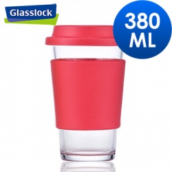Glasslock馬卡龍強化玻璃微波隨行杯 (粉)