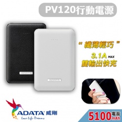 ADATA 威剛 PV120 行動電源5100mAh  BSMI認證