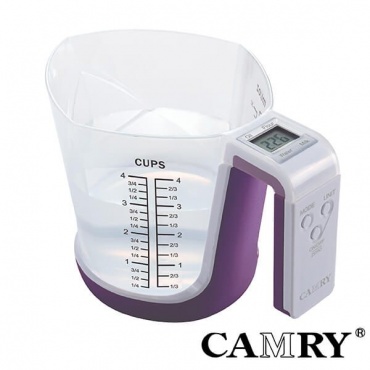 【CAMRY】多功能廚房電子秤(可做量杯)紫色