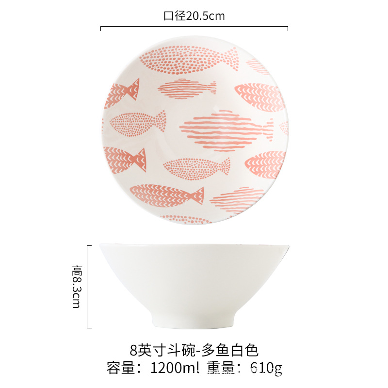 日式拉麵碗｜8吋大容量陶瓷碗｜可訂製圖案顏色